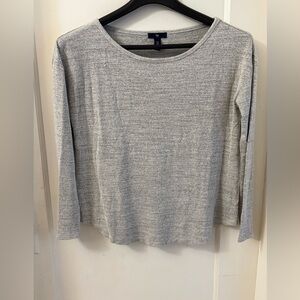GAP GREY LONG SLEEVE STRETCHY TOP SZ XS